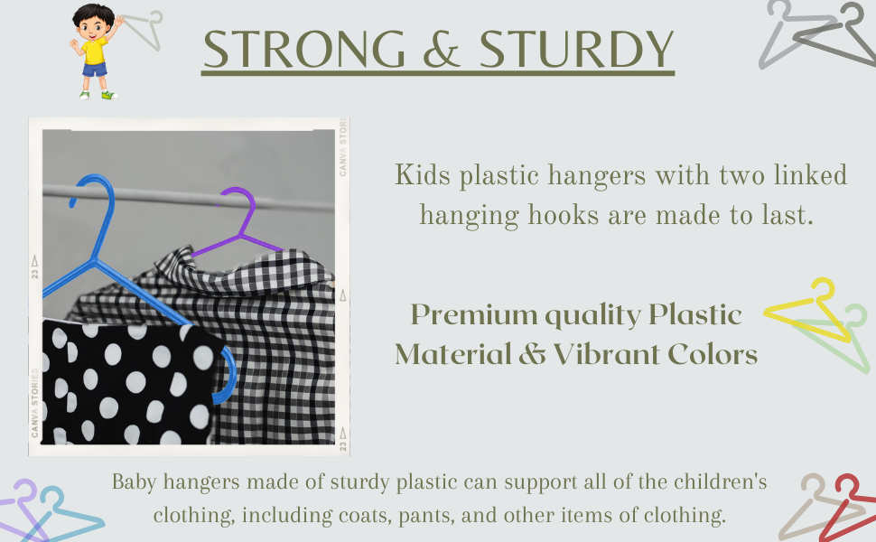 Hanger Plastic Tubular for Kids - (Pack for 20/40/40/60/80/100) - Bargain Factory