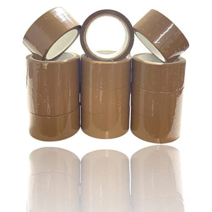Brown Packaging Tape – (48mm X 66m) Heavy Duty (Pack of 12) - Bargain Factory