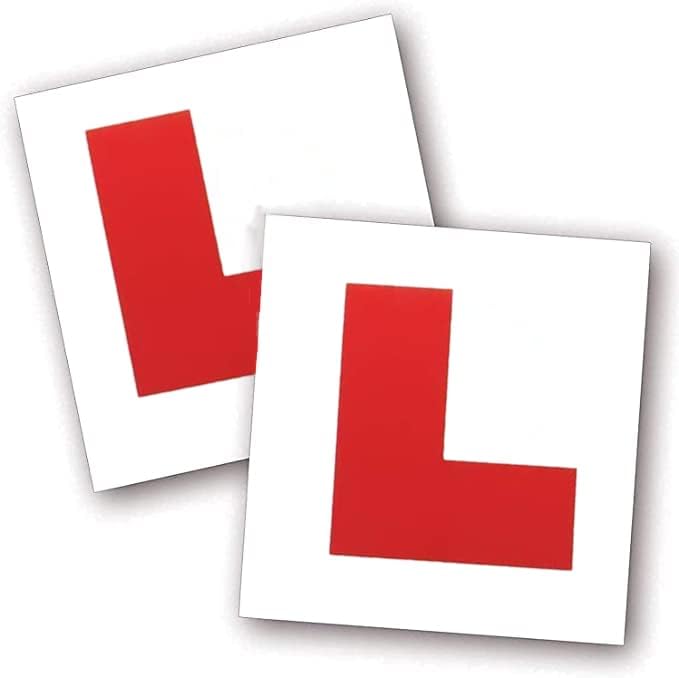 L Plates Strong Magnetic Back for Vehicles - (Pack of 2) - Bargain Factory