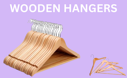 Wooden Hanger - 360 Degree Rotatory Hook - (Pack of 10/20/30/40/60/80/100) - Bargain Factory