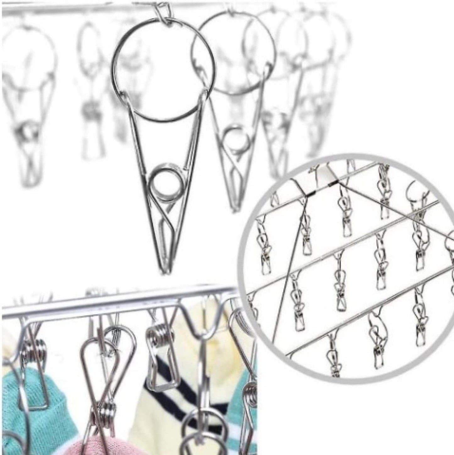 Metal Sock Hanger/ 36pcs Pegs and Swivel Hook - Bargain Factory