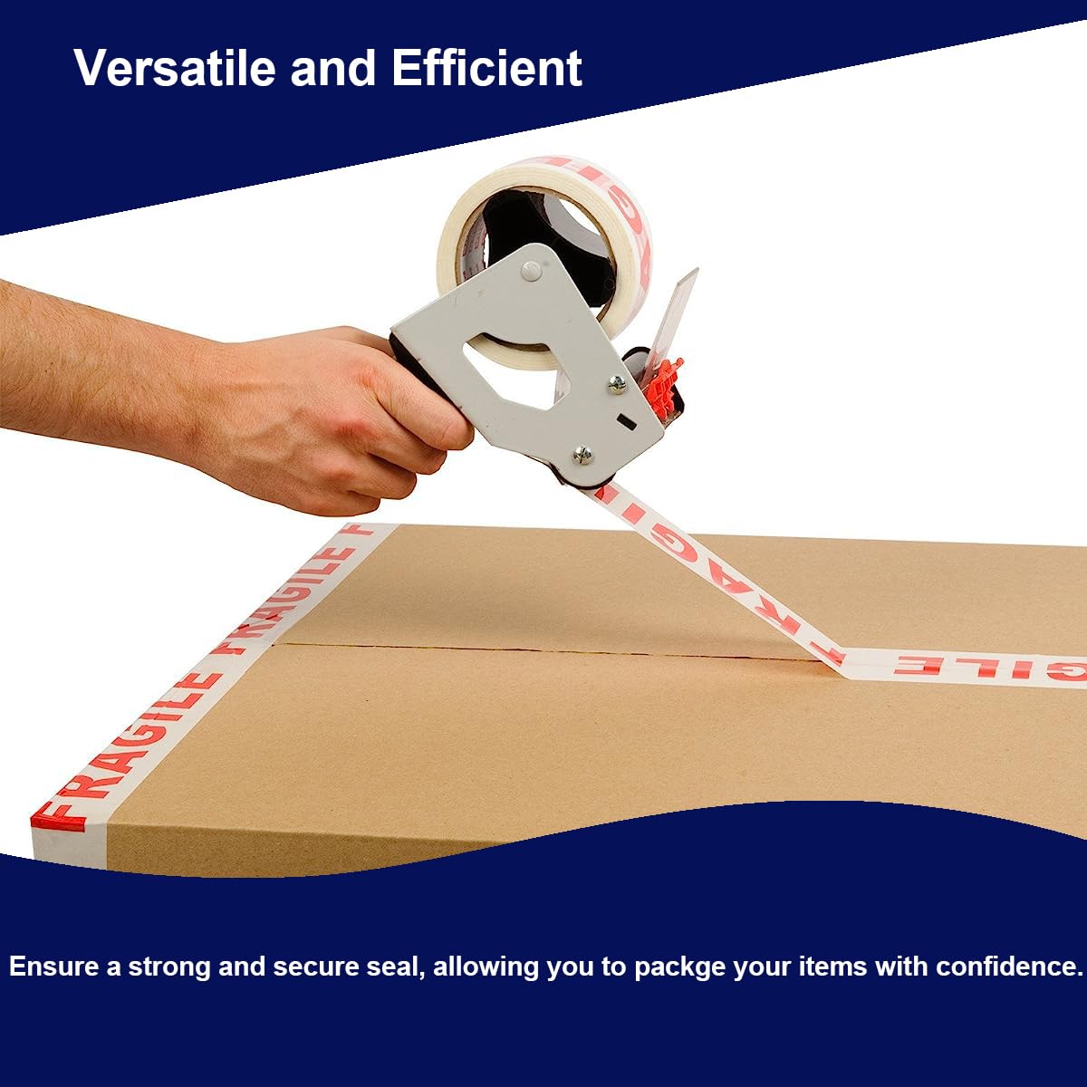 Fragile Packing Tape 48mm x 66m - (Pack of 6/12) - Bargain Factory