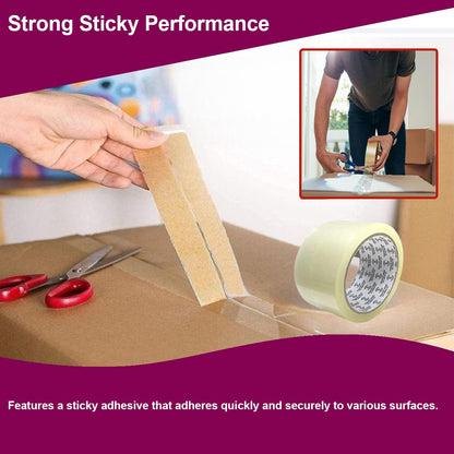 Clear Packing Tape,(48mm X 66m) - (Pack of 6) - Bargain Factory