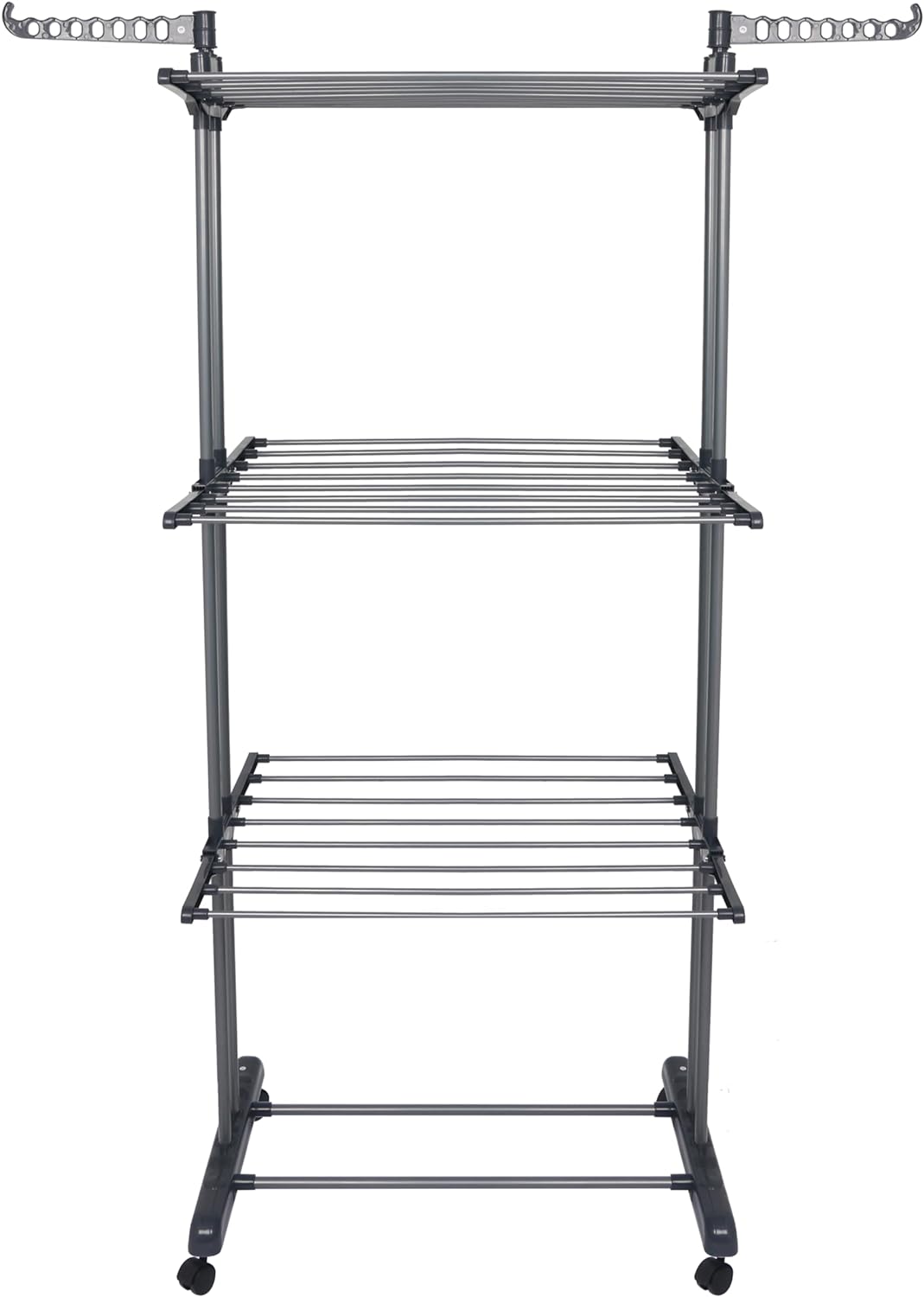 Airer Clothes Drying Rack - 4 Tier Grey Foldable - Bargain Factory