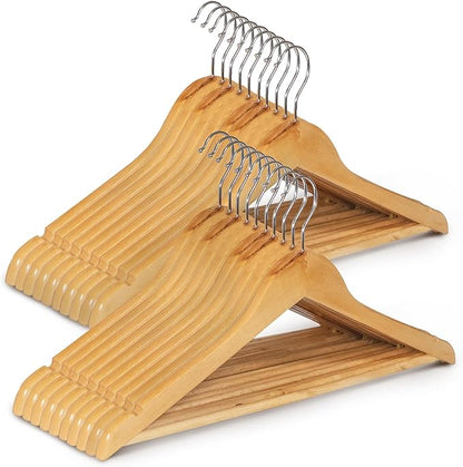 Wooden Hanger - 360 Degree Rotatory Hook - (Pack of 10/20/30/40/60/80/100) - Bargain Factory