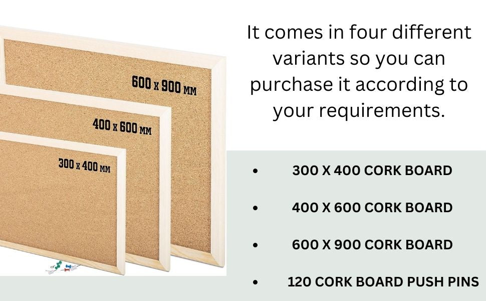 Cork Board - (Size - 300x400/ 400x600/ 600x900) - Bargain Factory