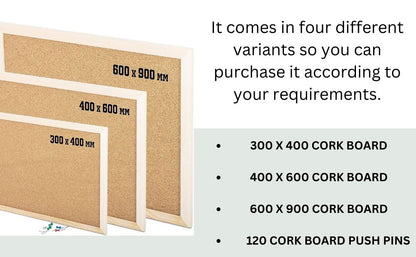 Cork Board - (Size - 300x400/ 400x600/ 600x900) - Bargain Factory
