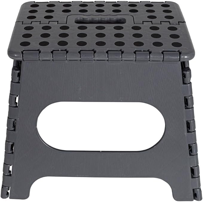 Super Strong Folding Step Stool - 11" Sturdy Enough to Hold Upto 300 LBS - Lightweight Foldable Step Stool for Adults and Kids - Opens with one Flip Great for Kitchen, Bathroom Bedroom - Bargain Factory