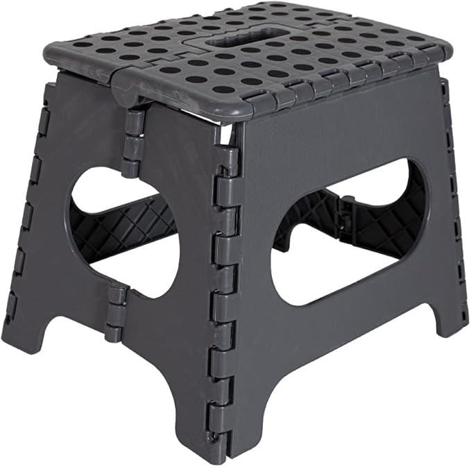 Super Strong Folding Step Stool - 11" Sturdy Enough to Hold Upto 300 LBS - Lightweight Foldable Step Stool for Adults and Kids - Opens with one Flip Great for Kitchen, Bathroom Bedroom - Bargain Factory