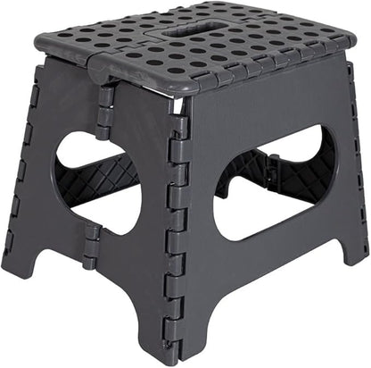 Super Strong Folding Step Stool - 11" Sturdy Enough to Hold Upto 300 LBS - Lightweight Foldable Step Stool for Adults and Kids - Opens with one Flip Great for Kitchen, Bathroom Bedroom - Bargain Factory