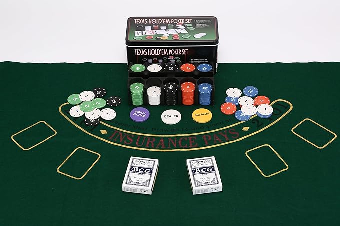 200 Pcs Poker Set, Poker Set with Mat and Chips, Casino Texas Holdem Poker Set and Black Jacks Game Poker Sets, Poker Chips set with Poker Mat & Tin Box, Casino Chips & Gambling Cards - Bargain Factory