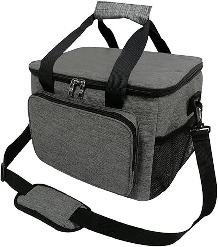 Insulated Picnic Bag 15L Large Cooler Bag Lunch Bag For Lunch/Work/School/Beach/Picnic (Grey) - Bargain Factory