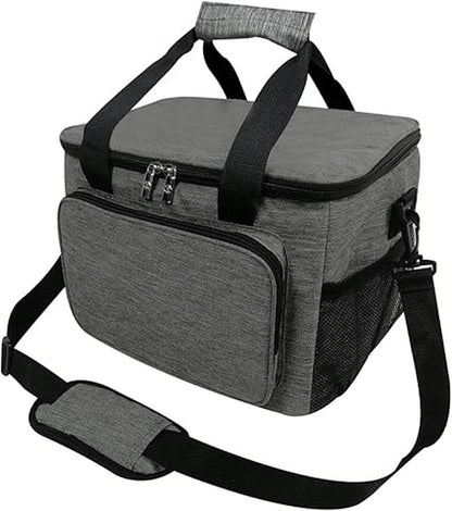 Insulated Picnic Bag 15L Large Cooler Bag Lunch Bag For Lunch/Work/School/Beach/Picnic (Grey) - Bargain Factory