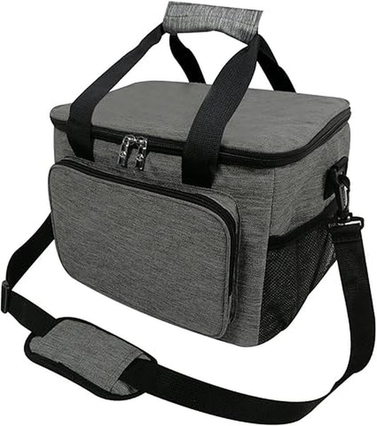 Insulated Picnic Bag 15L Large Cooler Bag Lunch Bag For Lunch/Work/School/Beach/Picnic (Grey) - Bargain Factory